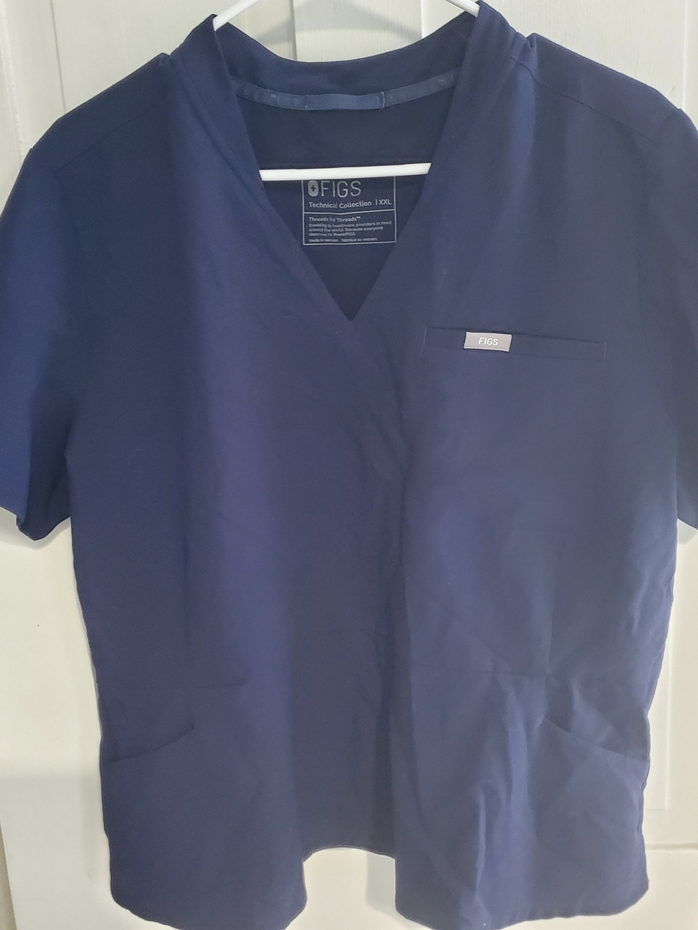 FIGS Women's Catarina One-Pocket Scrub Top Size XXL Navy Healthcare Nurse